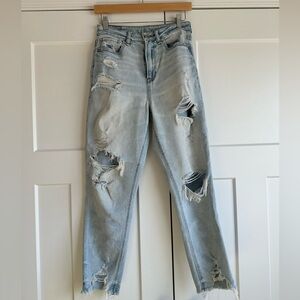 American Eagle Distressed High Rise Mom Women's Jeans